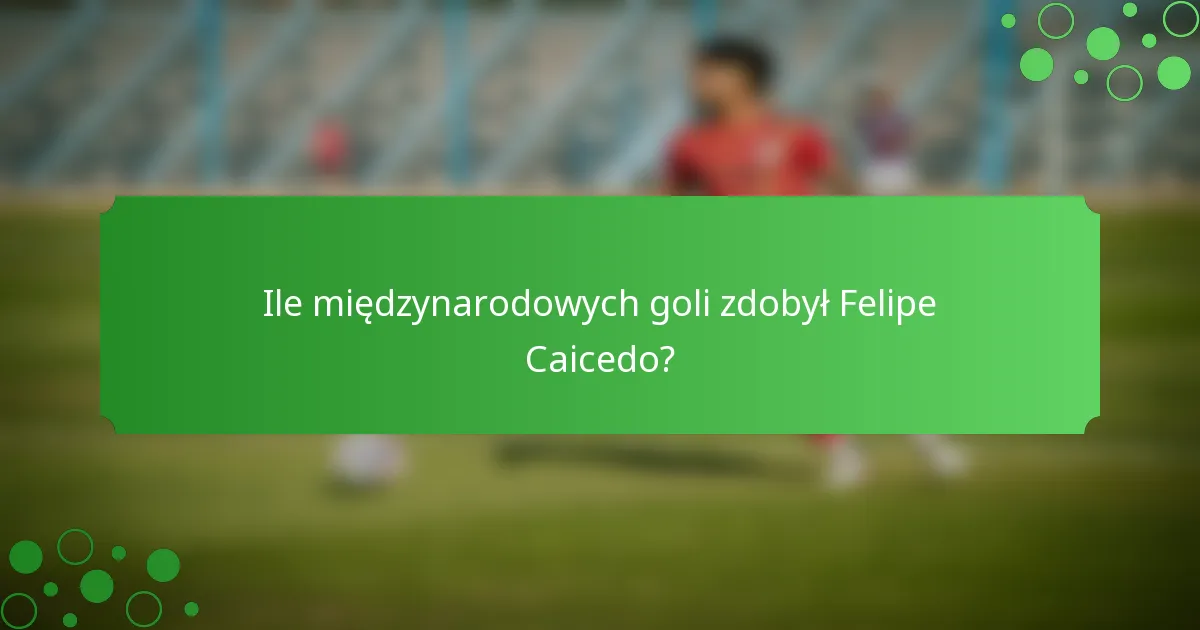 Ile międzynarodowych goli zdobył Felipe Caicedo?