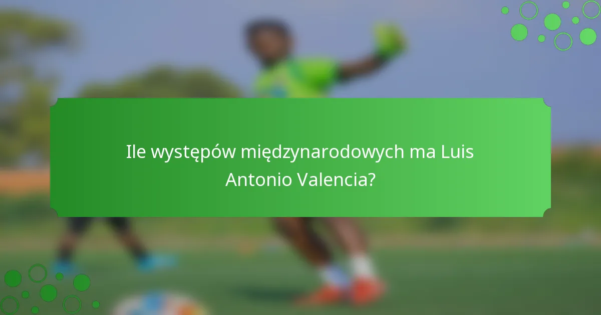 Ile występów międzynarodowych ma Luis Antonio Valencia?