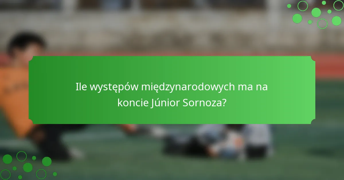 Ile występów międzynarodowych ma na koncie Júnior Sornoza?