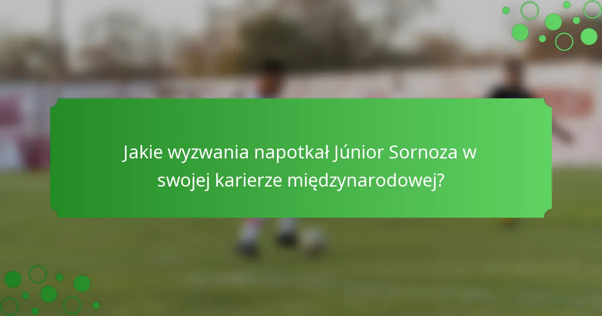 Jakie wyzwania napotkał Júnior Sornoza w swojej karierze międzynarodowej?